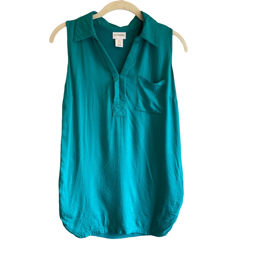 Motherhood maternity Teal Sleeveless Top. Sz S. - Picture 2 of 5